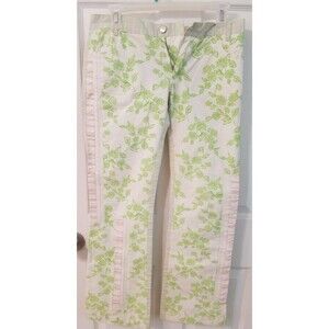 custo barcelona women's clothing pants floral/paid print size 4